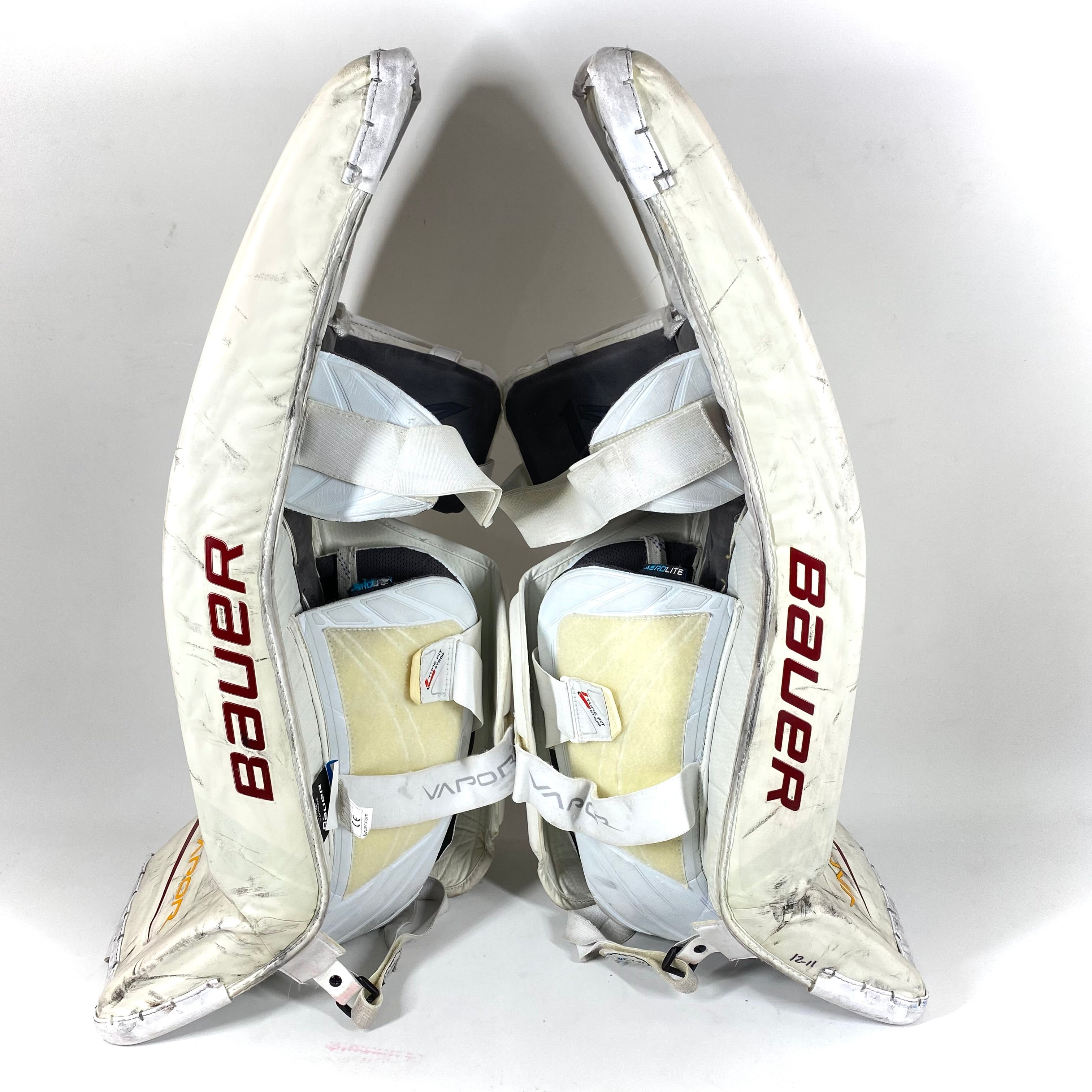 Bauer Vapor 1X OD1N - Jambières de gardien Pro Stock d'occasion (blanches)